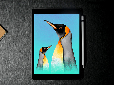 penguin 🐧 Digital illustration in iPad pro | procreate apple digitalart flatillustration ipadpro ipadproart penguin procreate