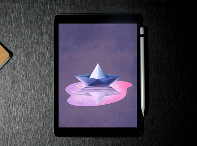 PAPER BOAT ⛵ childhood memory in iPad pro | procreate boat digitalart how to create illustration paper paperboat procreate