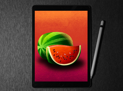 Watermelon 🍉 illustration in procreate digital illustration illustraion ipad procreate summer vibes watermelon