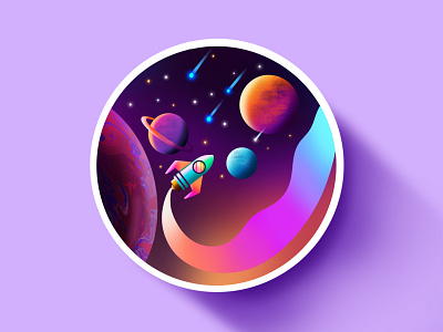 space 🚀🌠 illustration in iPad pro apple digitalart flatillustration galaxy how to create ipadproart paint procreate space star starwars