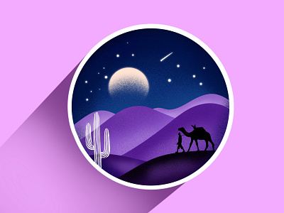 Desert illustration in ipad pro | procreate applepencil digitalart flatillustration how to create illustration ipadproart landscape landscape tutorial nightscape procreate