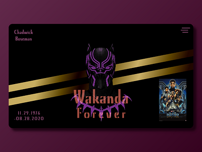 Wakanda Forever blackpanther chadwickboseman design interactivedesign interface rip ui ux uiux