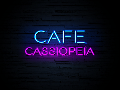 Cafe Cassiopeia art cafe design digitalart graphic graphicdesign logo logotype neon sign