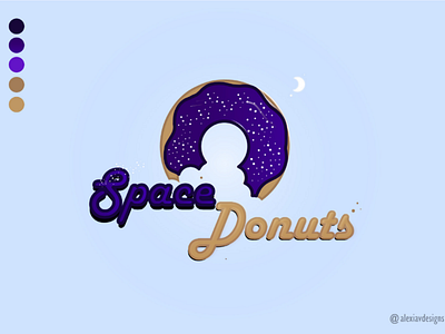 Space Donuts logo logo design donut