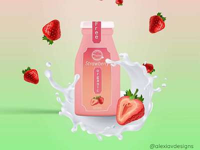 Milk bottle with label label vector brand