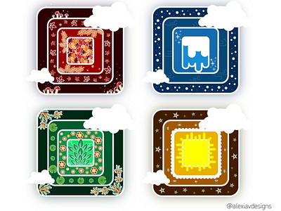 Seasons vectors