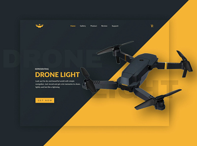 Drone Light black concept project dark design dji e commerce figma mavic ui ux web web design webflow yellow