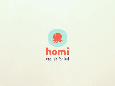 homi app character child children cute design english illustration kid logo logotype octopus sign vector