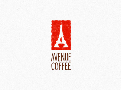 Avenue Coffee a coffee coffee house coffee shop cup eiffel tower logo logotype window
