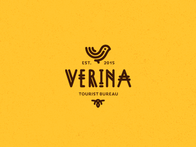 VERINA bird emblem line logo logotype path sign tour agency tourist agency travel agency vector