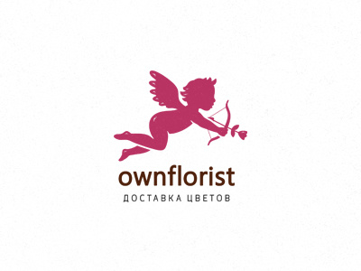 ownflorist angel cupid delivery flowers logo logotype love romance