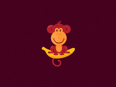 Monkey 2016 banana cartoon character fun illustration monkey new year symbol vector