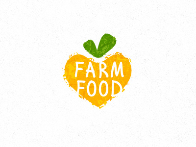 Farm Food eco emblem farm food heart logo logotype turnip vector watercolor