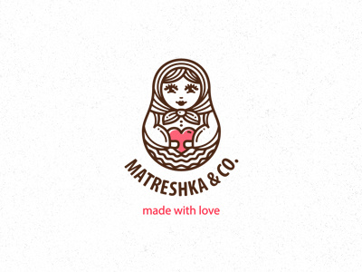 Matreshka & Co. illustration logo logotype matreshka monoline souvenirs toy