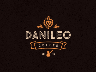 DANILEO brand business coffee coffee shop emblem industry lion logo logotype manufacturer sign style