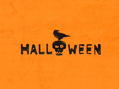 HALLOWEEN crock crow halloween inscription lettering logo logotype raven skull