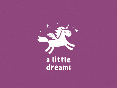 little dreams animal baby cute dream fantazy horse kid little logo logotype unicorn