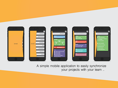 Process App app color design ios mobile mockup sync teamwork ui ux