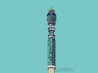 BT Tower illustrator london vector