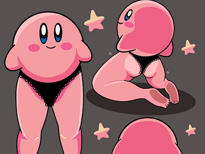 Sexy Kirby digital art freelance funny illustration kirby meme nintendo
