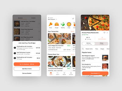 Food Delivery App burger delivery delivery app design food food delivery food icons food illustration illustration inspiration pizza product design trending ui ui card ui inspiration uiux ux