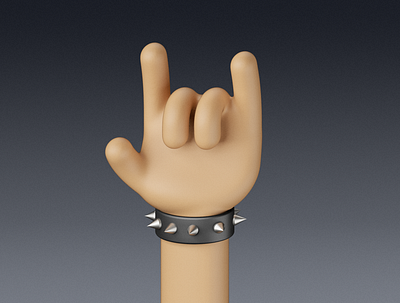 Hands No.1 3d 3d animation 3d illustration 3d modeling 3d rendering cool creative design gang hand human illustration model render rock roll seriese skin style