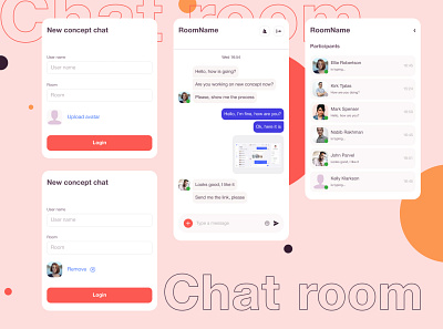 Chat room app chat chat room design login form ui ux web