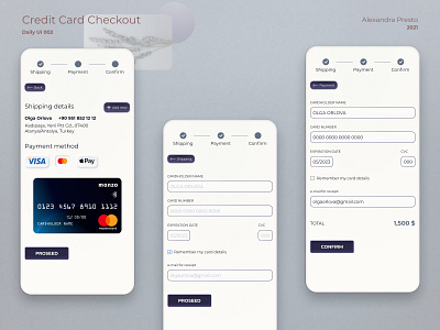 #Daily UI 002 Credit Card Checkout credit card checkout daily ui figma payment uxui design