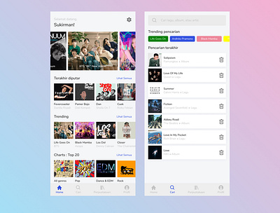 Music App design indonesia mobile music ui ux