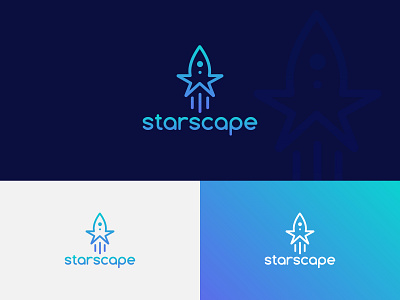 Starscape brand design branding logo identity logo inspiration logo inspirations logodesign rocket logo space logo star logo vector