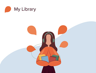 My Library app behance design illustration illustrator minimal procreate ui ux vector