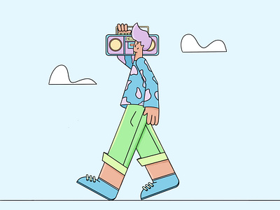 Boombox 2d art behance character character design character illustration characterdesign dribbble flat flat character flat design freelance illustrator illustration illustrator procreate procreate art vector