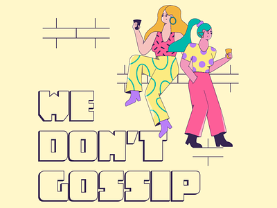 We Don't Gossip adobe illustrator behance character character illustration design dribbble flat character flat design flat illustration freelance illustrator gossip illustration illustrator procreate vector vector character vector illustration we dont gossip