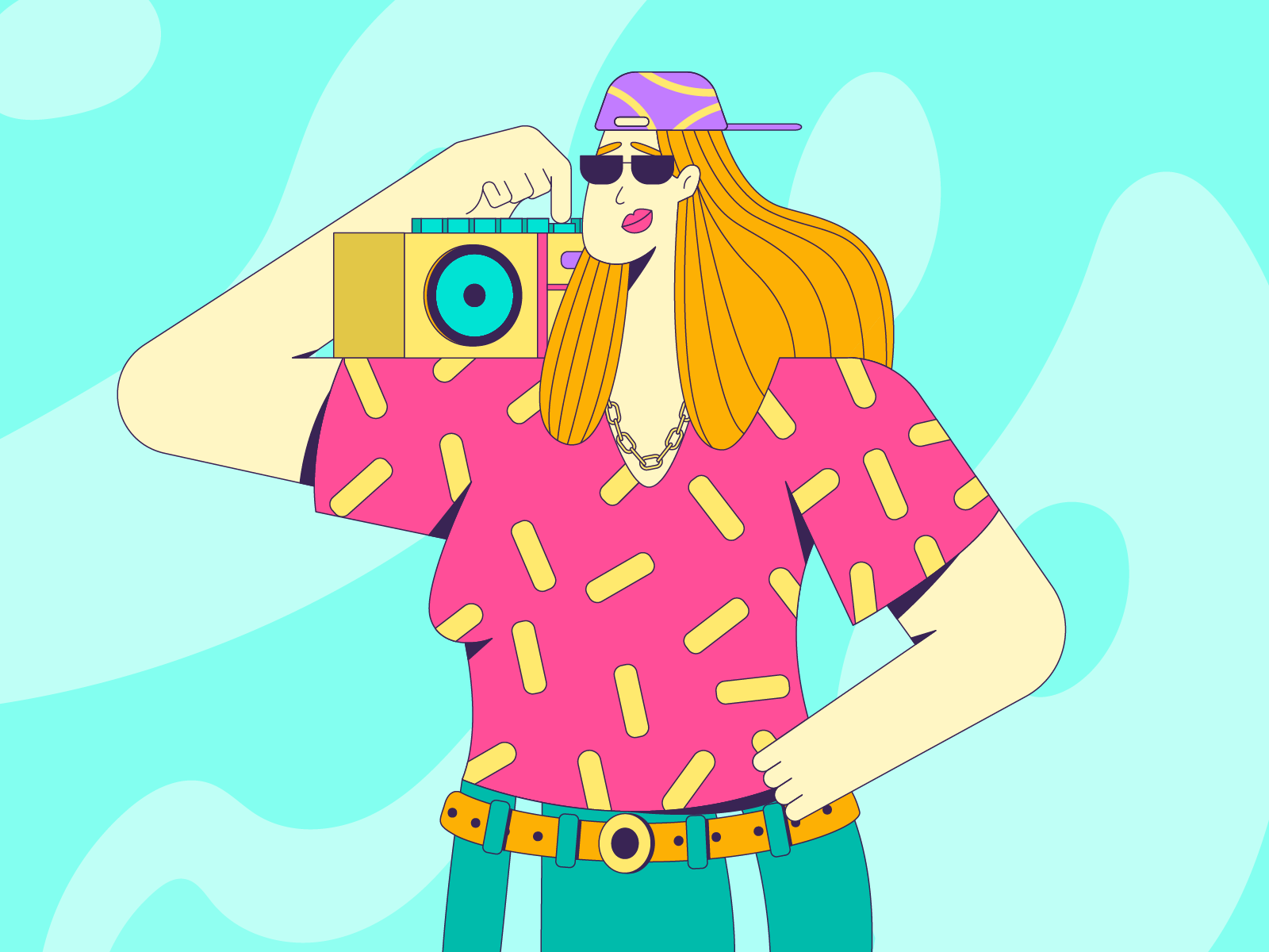 Rapper Girl adobe illustrator behance character character vector design dribbble female character design female rapper character flat character flat design flat rapper illustration illustrator procreate rap illustration rapper girl vector vector art vector rapper vector woman character