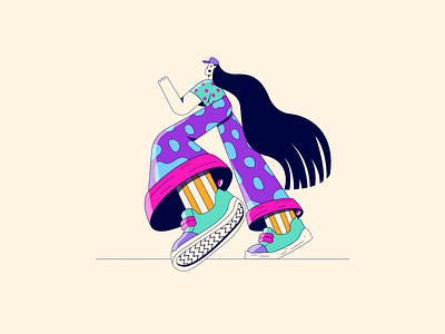 The Kick behance character design dribbble flat character flat character design flat design flat girl flat girl design flat illustration girl vector illustration illustrator procreate running girl running girl vector vector vector character vector girl character vector illustration