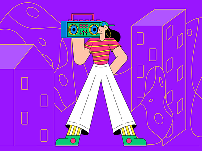 I'm Back! adobe illustrator behance boombox character character designer design flat character flat design flat illustration freelance illustrator hiphop vector illustration illustrator music outline vector procreate rapper girl vector vector character vector illustration