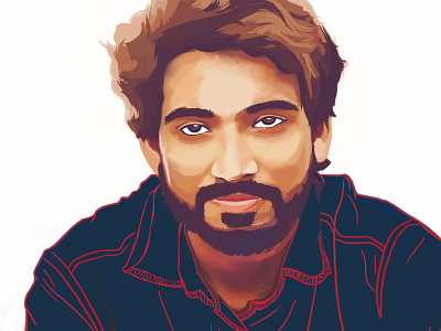 Sameer Khan Portrait @design characterpainting flat illustration vector