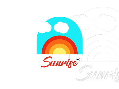 Sunrise Logo design flat illustration logo minimal sunrise