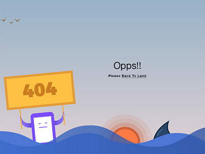 App landing 404 page 404 design detroit error flat freelance monster portfolio sea squid ui ux