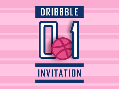 Dribbble invitation Closed basketball design dribbble giveaway icon invitation letter one pink