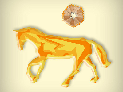 Paper Horse banner character clean design digital dribbble flat horse illustration minimal paper web