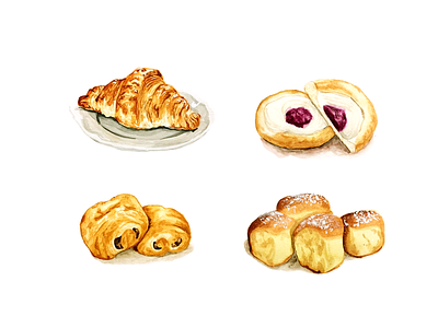 Pastries aquarell aquarelle food foodie illustration illustration art pastries pastry pastry shop watercolor art watercolor illustration watercolor painting