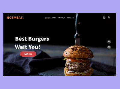 Shots for practice 2 burgers caffe design homepage landing page landing page design market shop ui ux web webdesign website