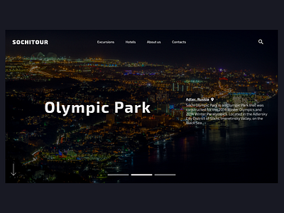 shots for practice #5 | first screen for website design excursion homepage landing page landing page design sochi tour ui ux web webdesign website