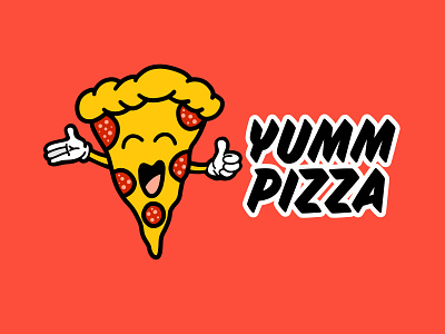 Yumm... Pizza! american branding design friendly pizza logo pizzeria smile