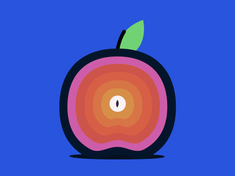 Apple aftereffects animated gif animation apple design fruit illustration illustrator logo minimal psychedelic vector