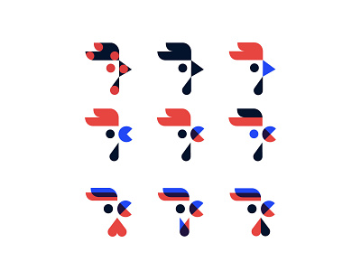 Rooster logo variations