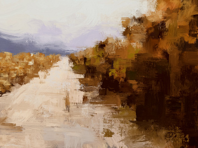 Last fall art design digital illustration landscape painting procreate