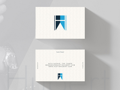Austin Hubert - Business Card + Logo Design business card flatdesign logo menswear watch