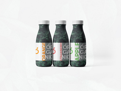 ORGANIC - Organic Juice Bottles - Design concept bottle flatdesign juice label minimalist organic